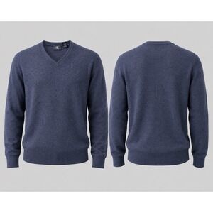 CK Calvin Klein SWEATER  MENS XXL Charcoal Gray V-Neck Extra Fine Merino Wool